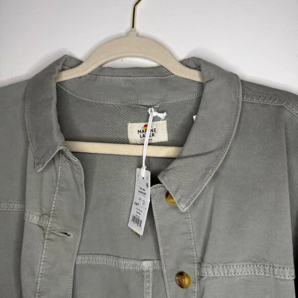 Marine Layer Freya Button Up Utility Jacket Minimalist Work - NWT - XL